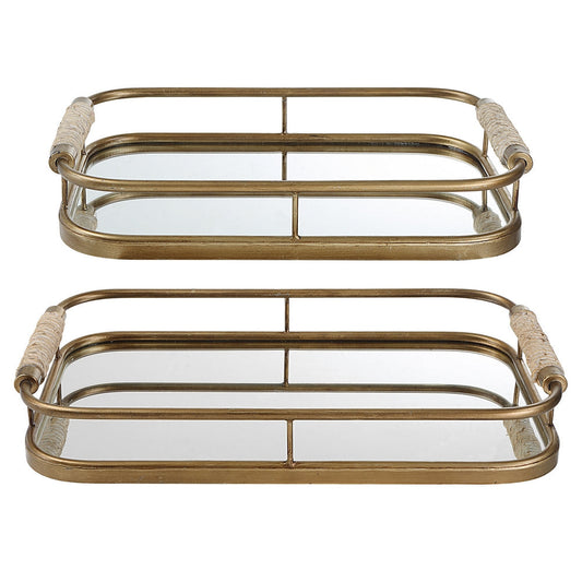 Uttermost Rosea - Tray (Set of 2)-3 Inches Tall and 19.5 Inches Wide