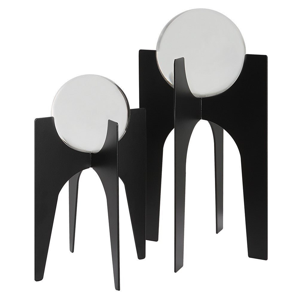 Ellianna - Spheres On Base Table Top Accessories (Set of 2)-15.63 Inches Tall and 7.13 Inches Wide