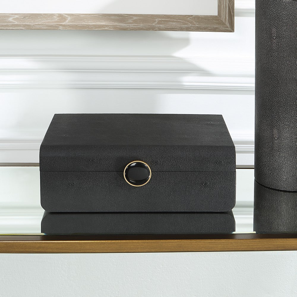 Uttermost Lalique Black Shagreen Box By Casagear Home UT-18058