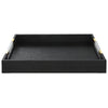 Wessex - Decorative Tray-2.63 Inches Tall and 19 Inches Wide-Black Shagreen/Brass Finish