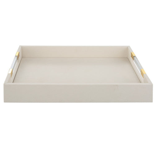 Wessex - Decorative Tray-2.63 Inches Tall and 19 Inches Wide-White Shagreen/Brass Finish