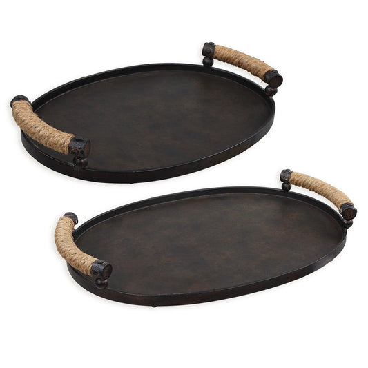 Uttermost Viggo - Tray (Set of 2)-2.75 Inches Tall and 22 Inches Wide