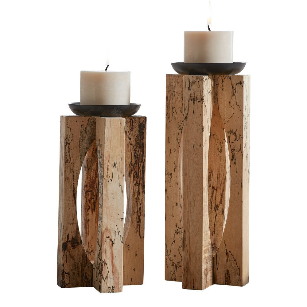 Uttermost Ilva Wood Candleholders Set/2 By Casagear Home