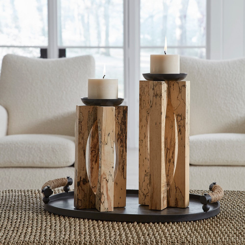 Uttermost Ilva Wood Candleholders Set/2 By Casagear Home UT-18074