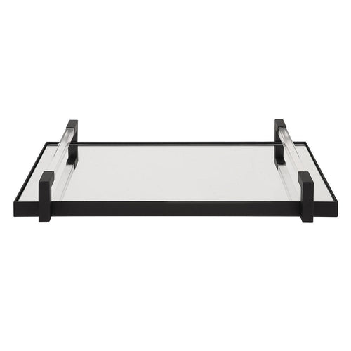 Deki - Mirrored Tray-3.13 Inches Tall and 23.75 Inches Wide-Matte Black Finish