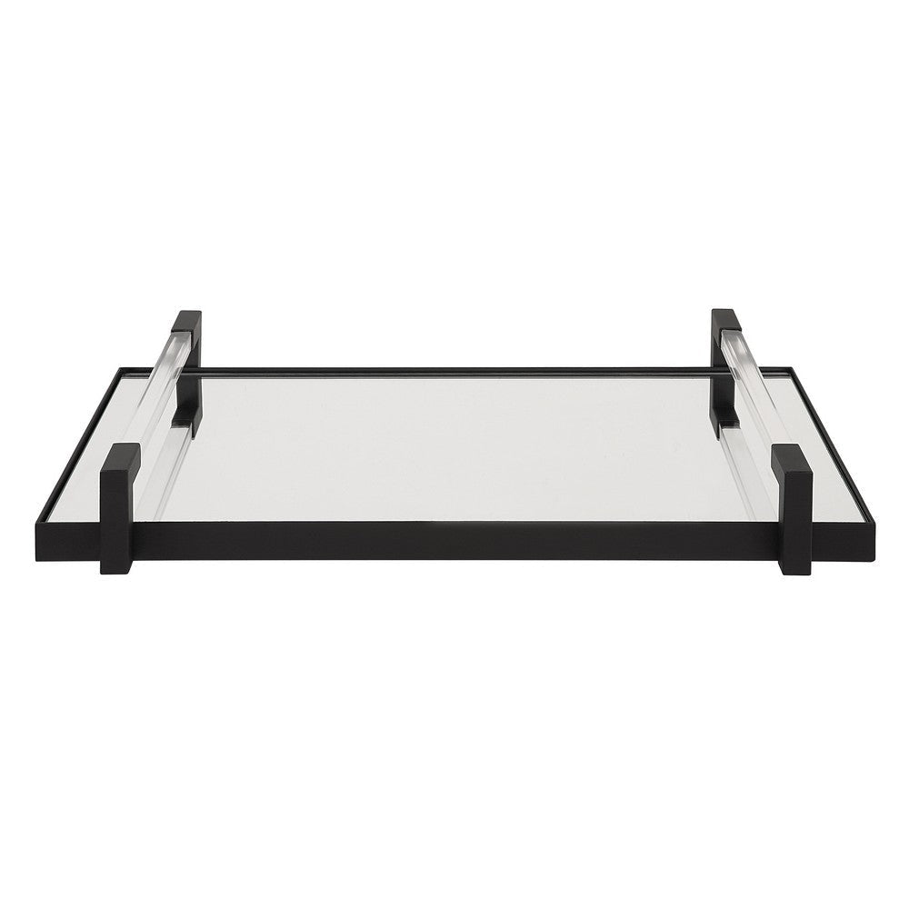 Deki - Mirrored Tray-3.13 Inches Tall and 23.75 Inches Wide-Matte Black Finish