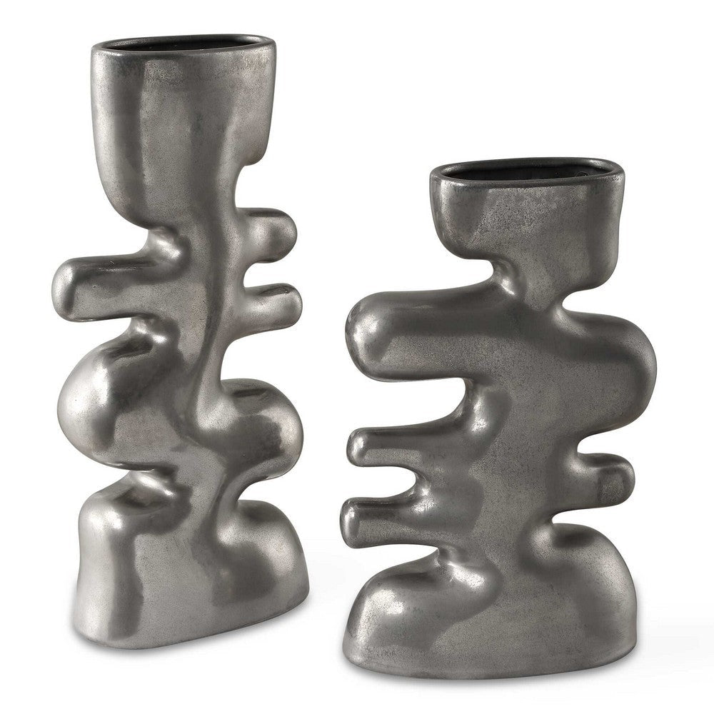 Uttermost Free Flowing Nickel Vases Set/2 UT-18145