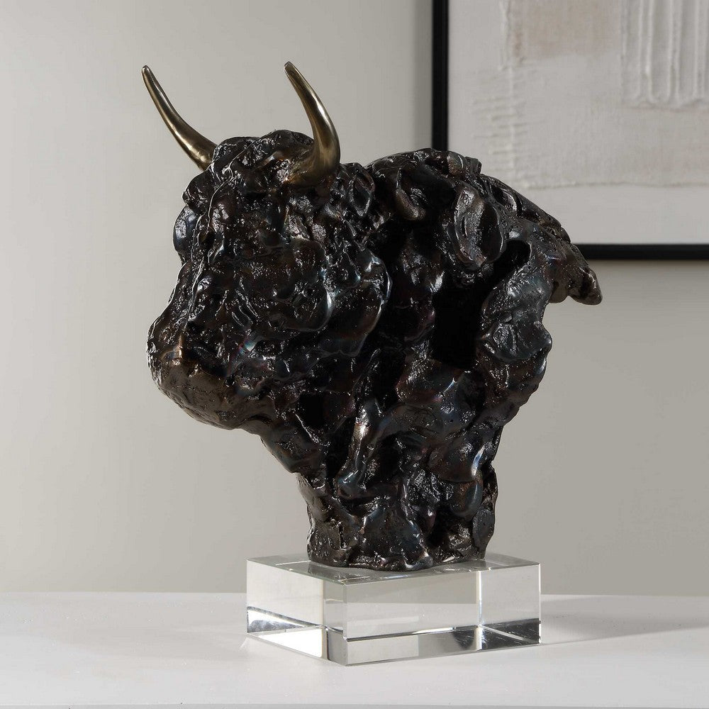 Uttermost Bison Bust Bronze Sculpture UT-18148