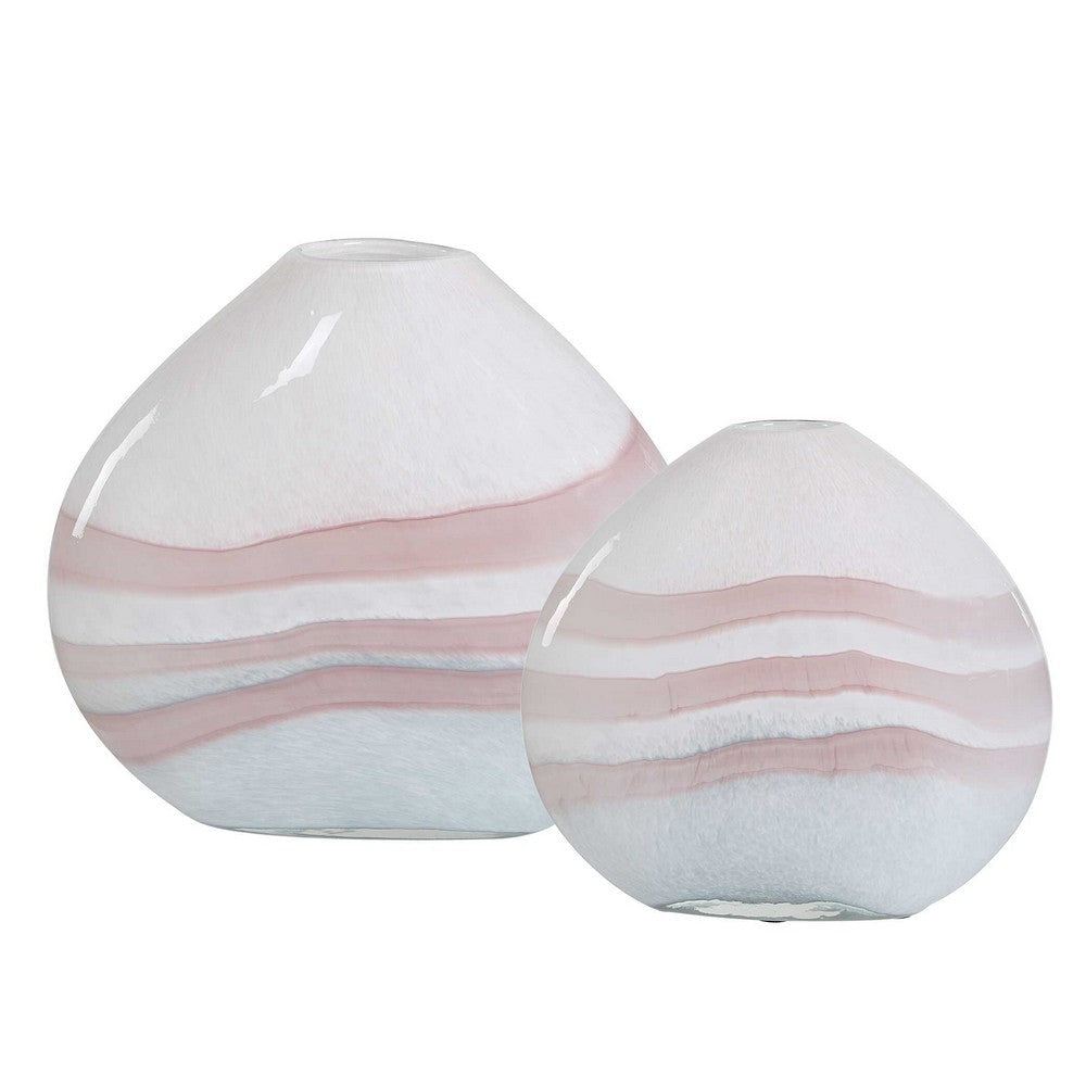 Uttermost Blush Swirl Glass Vases Set/2 UT-18159