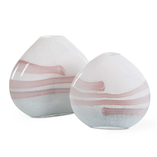 Uttermost Blush Swirl Glass Vases Set/2