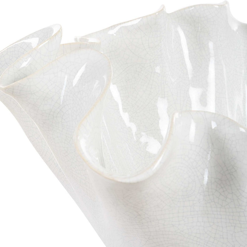 Uttermost Ruffle White Bloom Bowl UT-18184