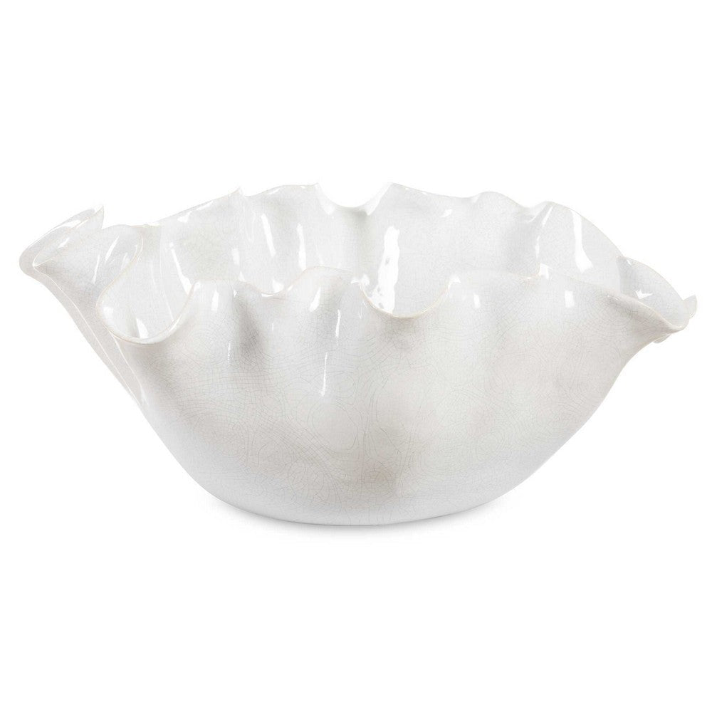 Uttermost Ruffle White Bloom Bowl UT-18184