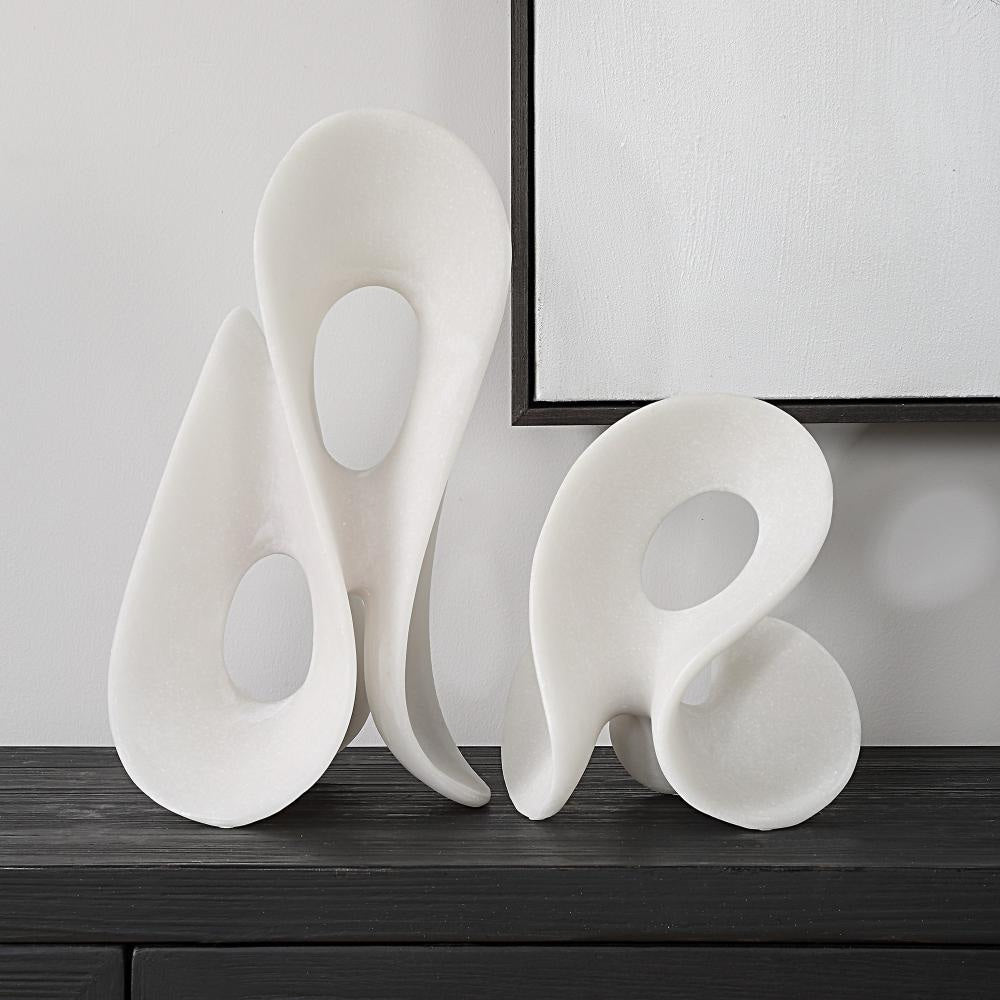 Uttermost Silent Wave White Sculptures Set/2
