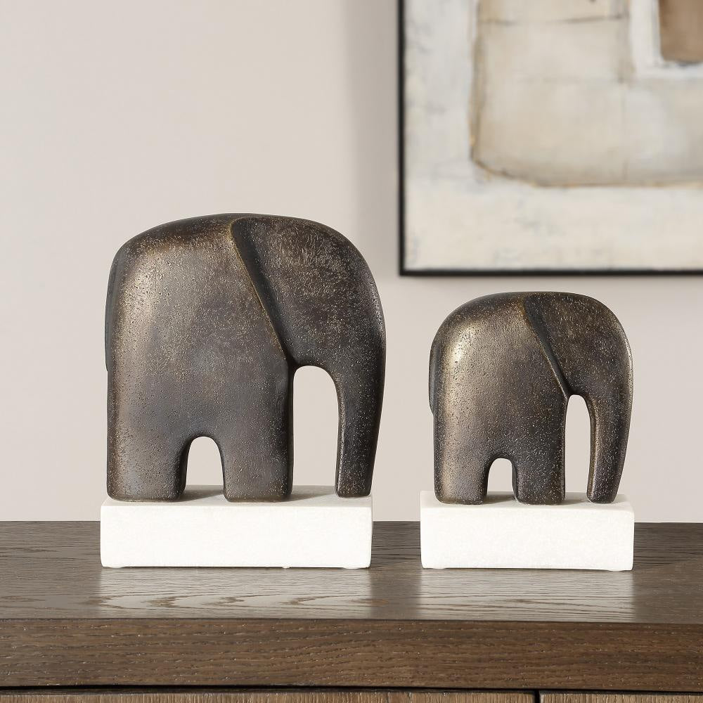 Uttermost 18195 Timeless Tusk - Sculpture (Set of 2)-9.06 Inches Tall and 7.4 Inches Wide UT-18195