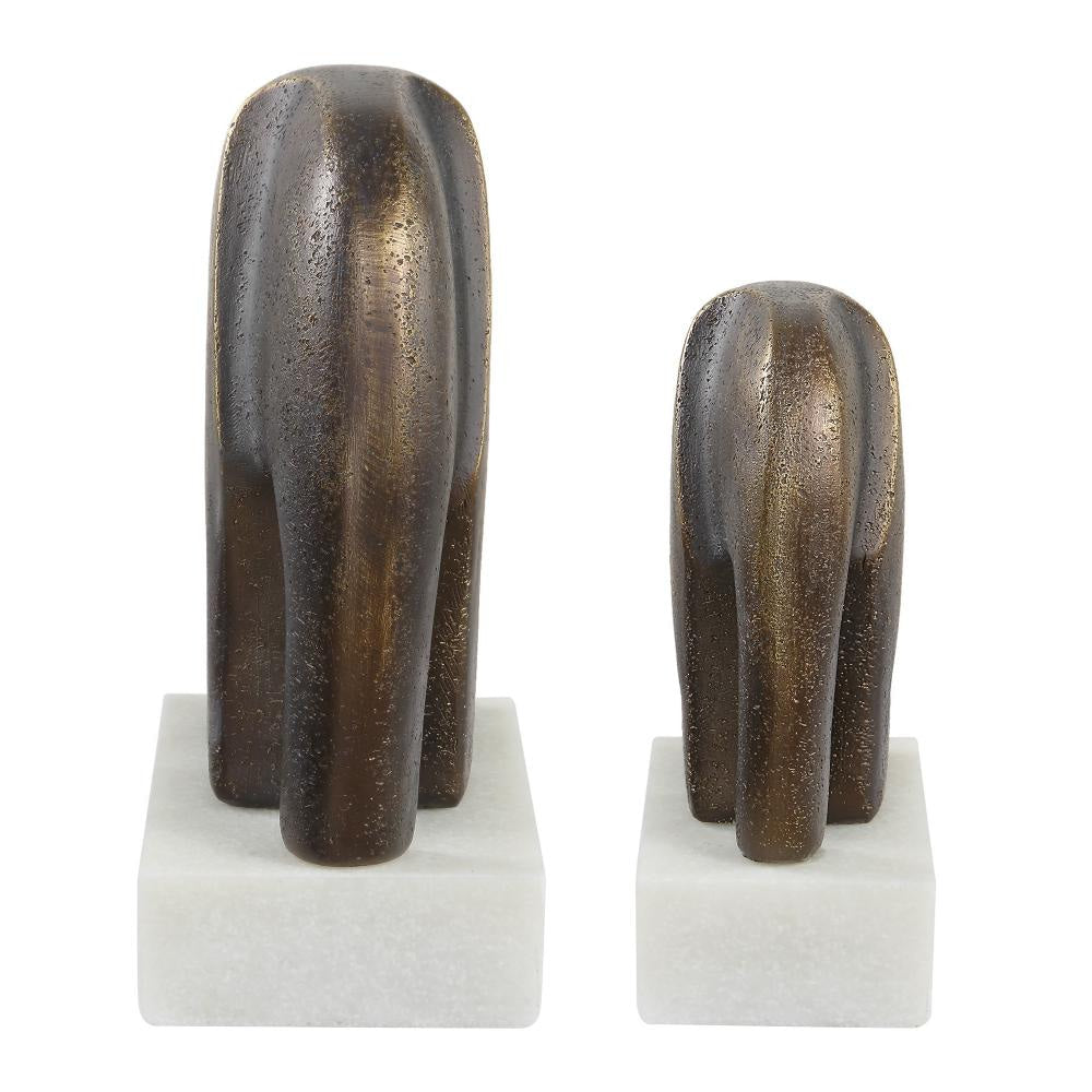 Uttermost 18195 Timeless Tusk - Sculpture (Set of 2)-9.06 Inches Tall and 7.4 Inches Wide UT-18195