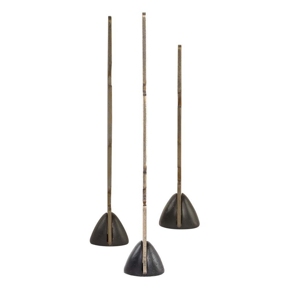 Uttermost 18197 Geometric Echoes - Sculpture (Set of 3)-18 Inches Tall and 4 Inches Wide UT-18197