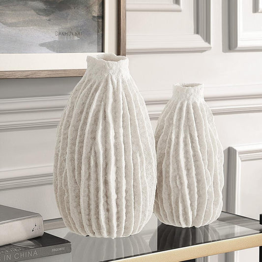 Uttermost 18200 Ivory Ridge - Vase (Set of 2)-14 Inches Tall and 8.13 Inches Wide