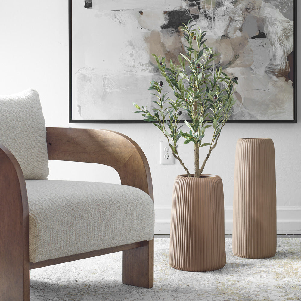 Uttermost Ridge Light Brown Vases, Set/2