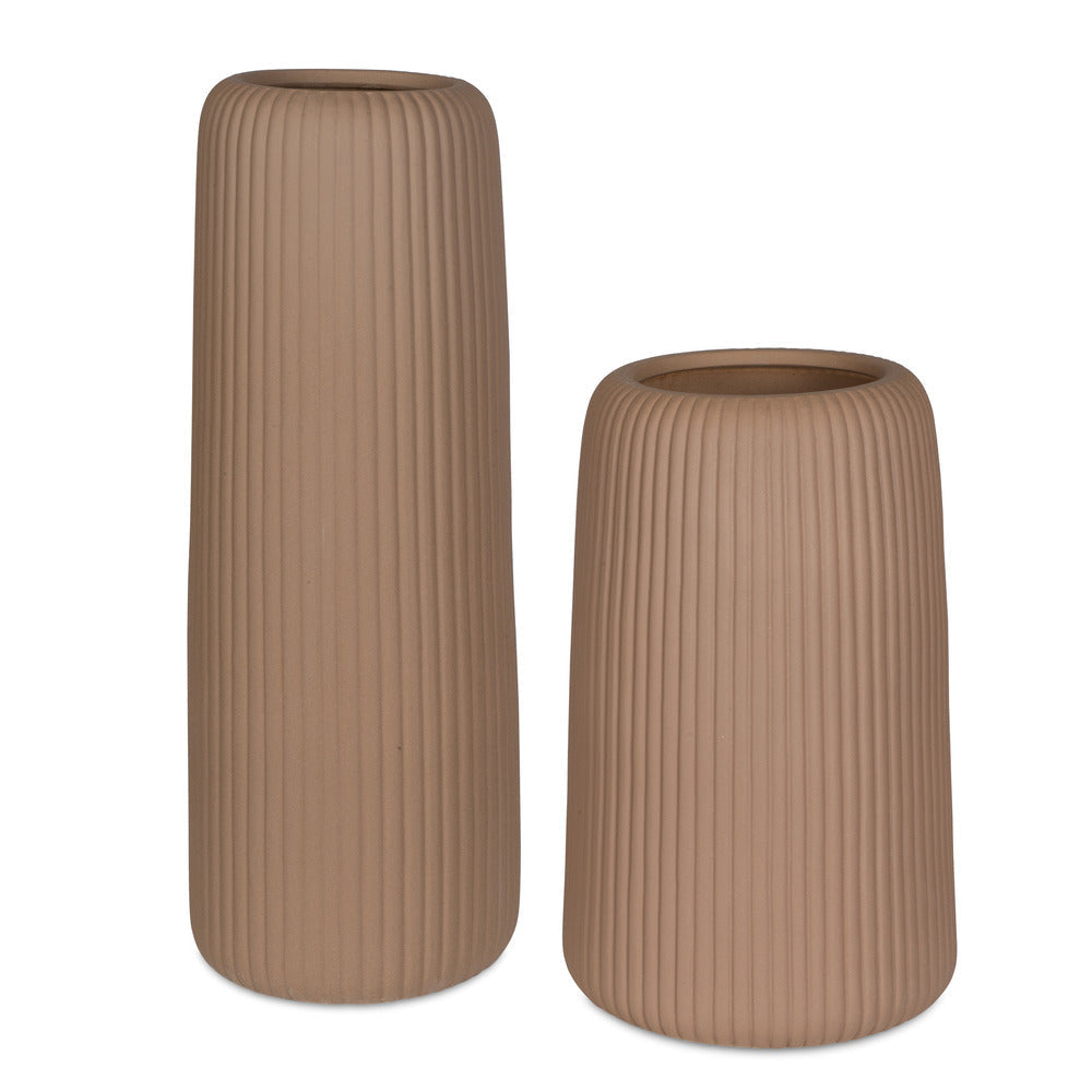 Uttermost Ridge Light Brown Vases, Set/2