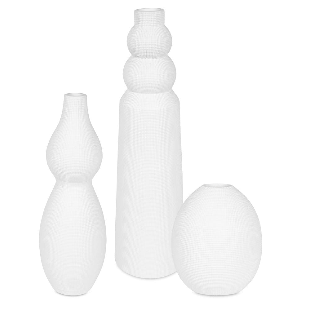 Uttermost Forma White Ceramic Vases, Set/3