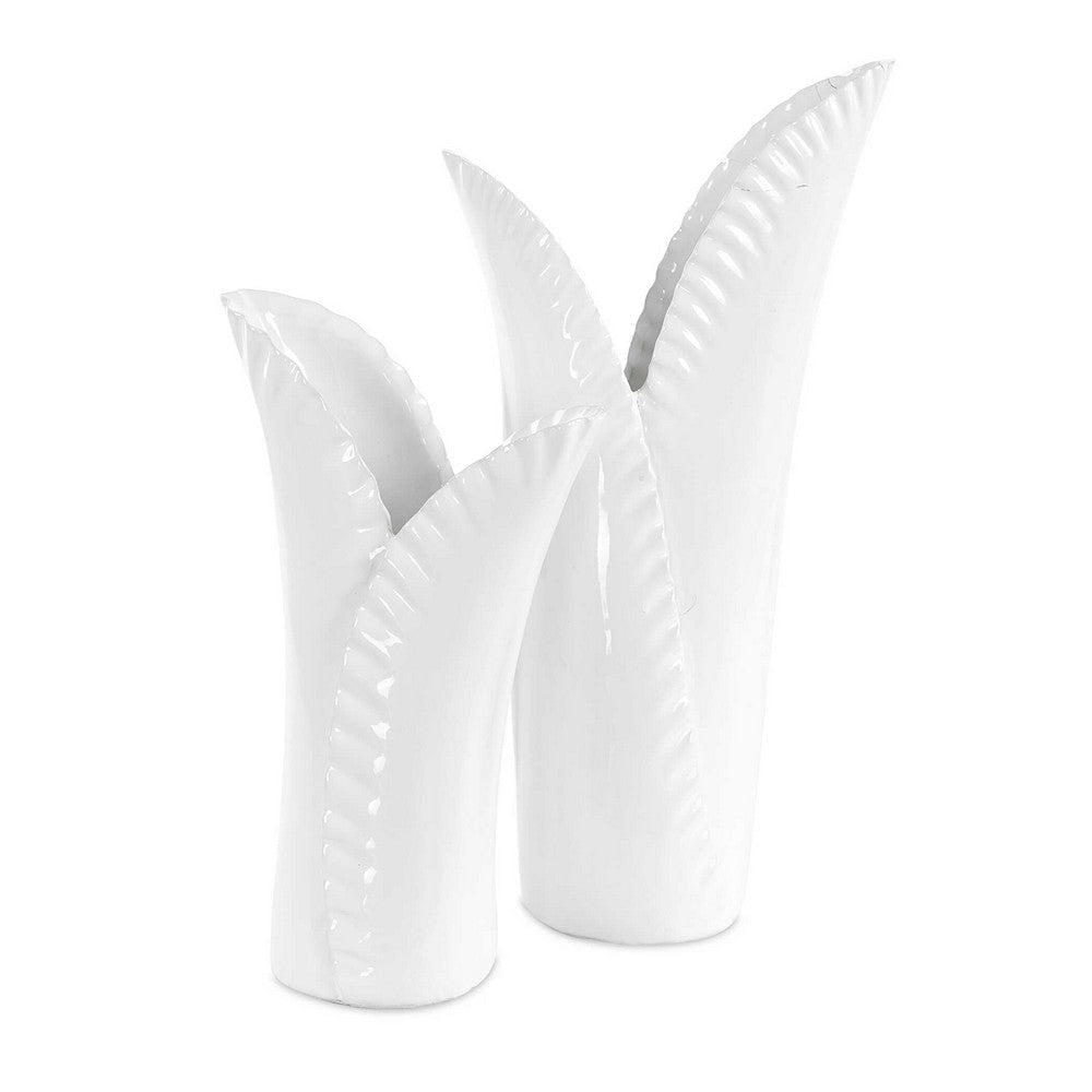 Uttermost Leafscape White Vases Set/2