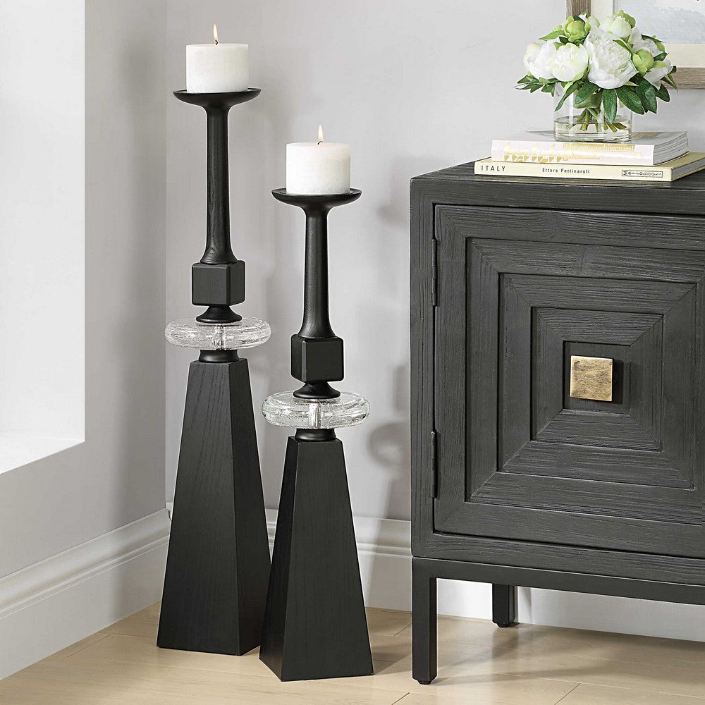 Uttermost Ebon Glow Floor Candleholders Set/2 UT-18231