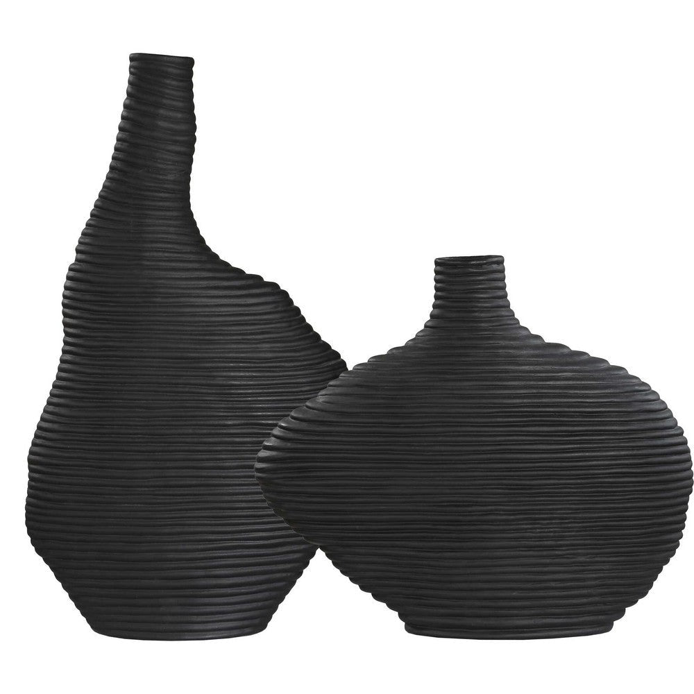 Uttermost Duostacked Black Vases Set/2 UT-18243