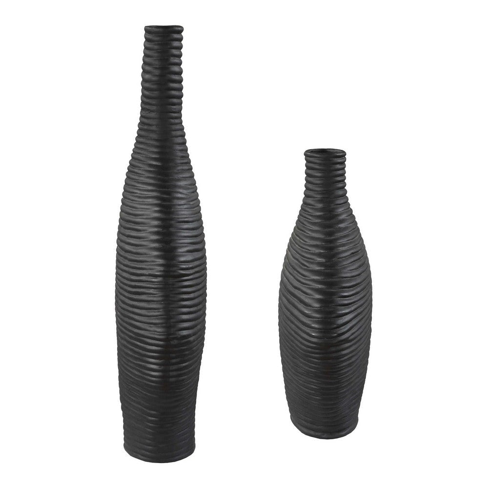 Uttermost Duostacked Black Vases Set/2