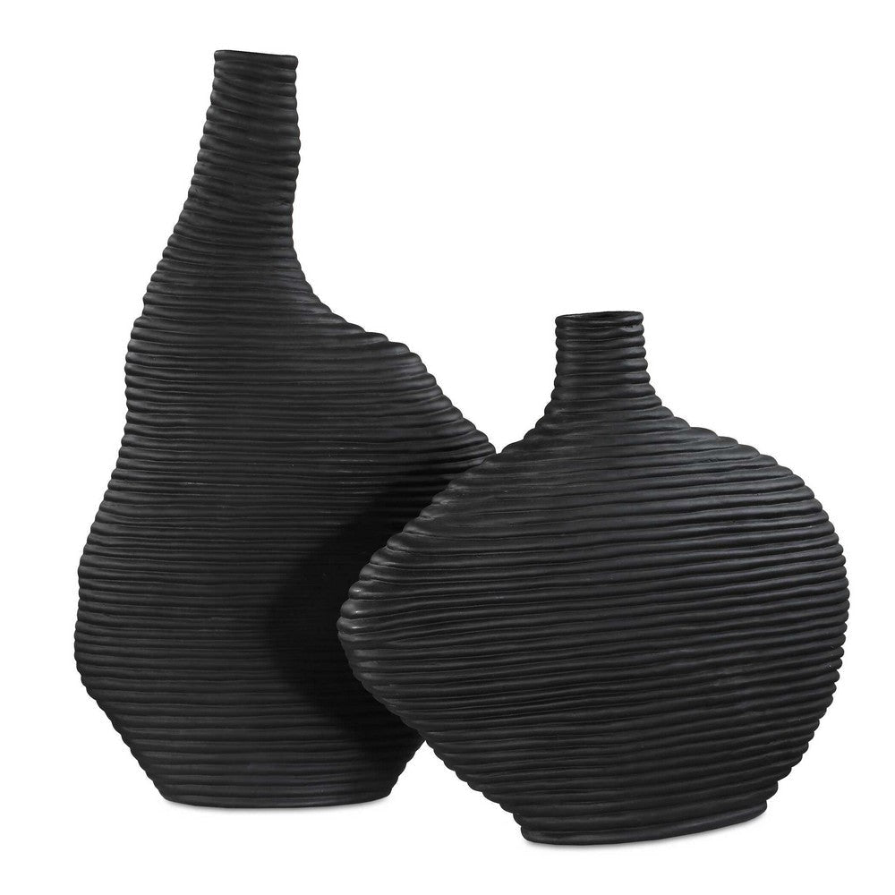 Uttermost Duostacked Black Vases Set/2 UT-18243