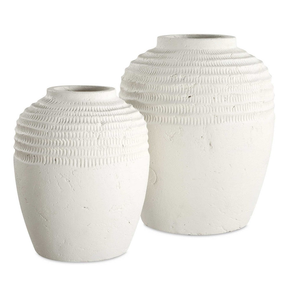 Uttermost Luna Ridge White Ceramic Vases Set/2 UT-18245