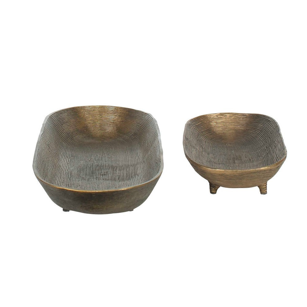 Uttermost Stratum Oval Brass Bowls Set/2
