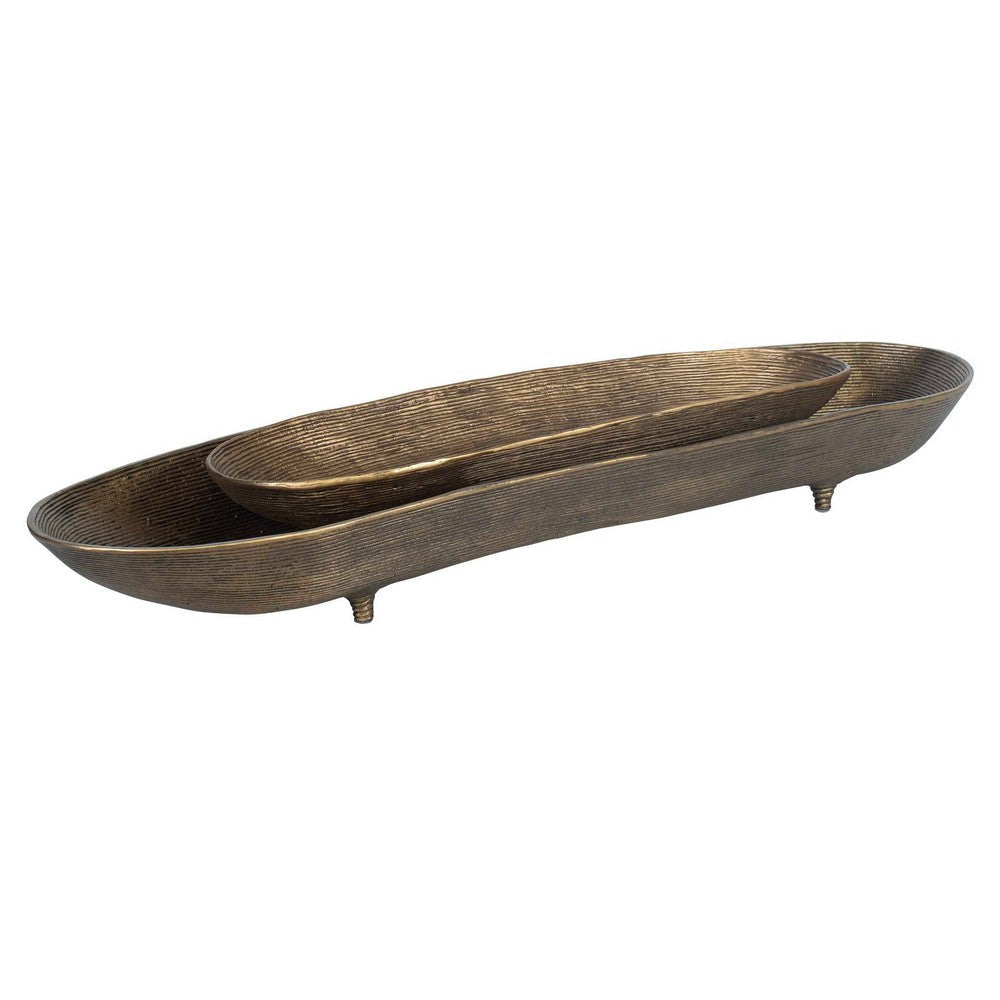 Uttermost Stratum Oval Brass Bowls Set/2