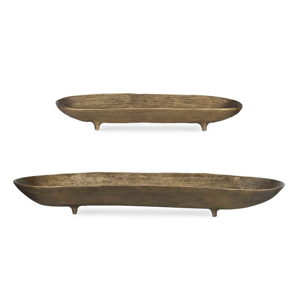 Uttermost Stratum Oval Brass Bowls Set/2