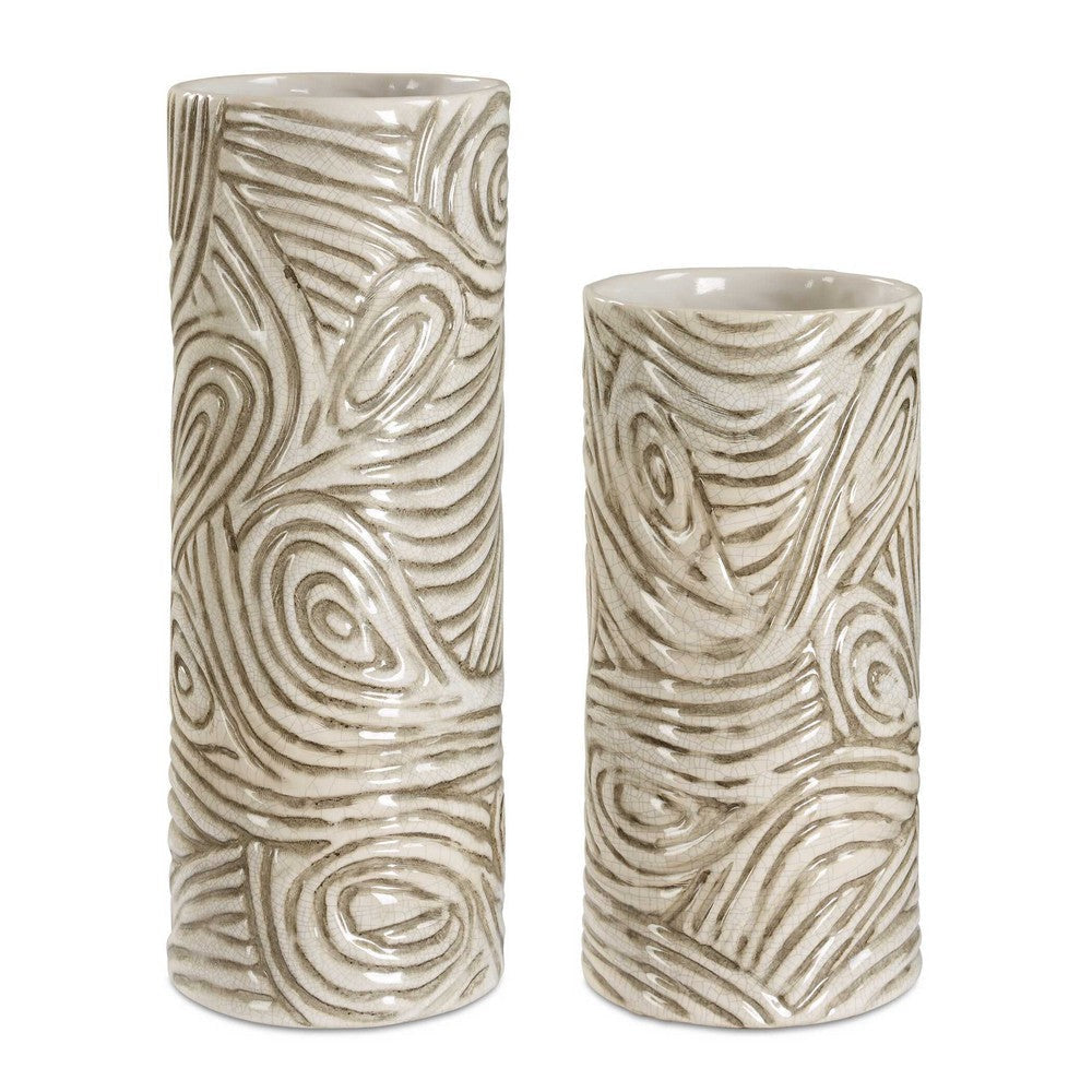 Uttermost Timber Swirl Earth Tone Vases Set/2 UT-18272