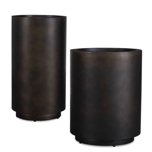 Uttermost Volcan Matte Bronze Outdoor Planters Set/2