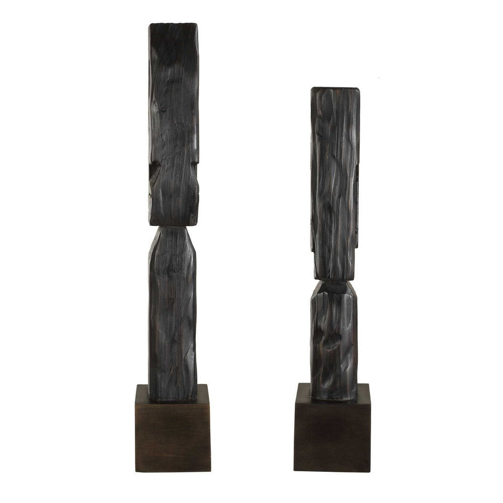 Uttermost Cipher Black Wood Totems Set/2 UT-18282