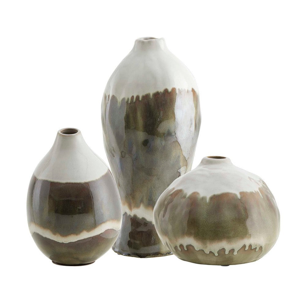 Uttermost Earthflow Glazed Outdoor Vases Set/3