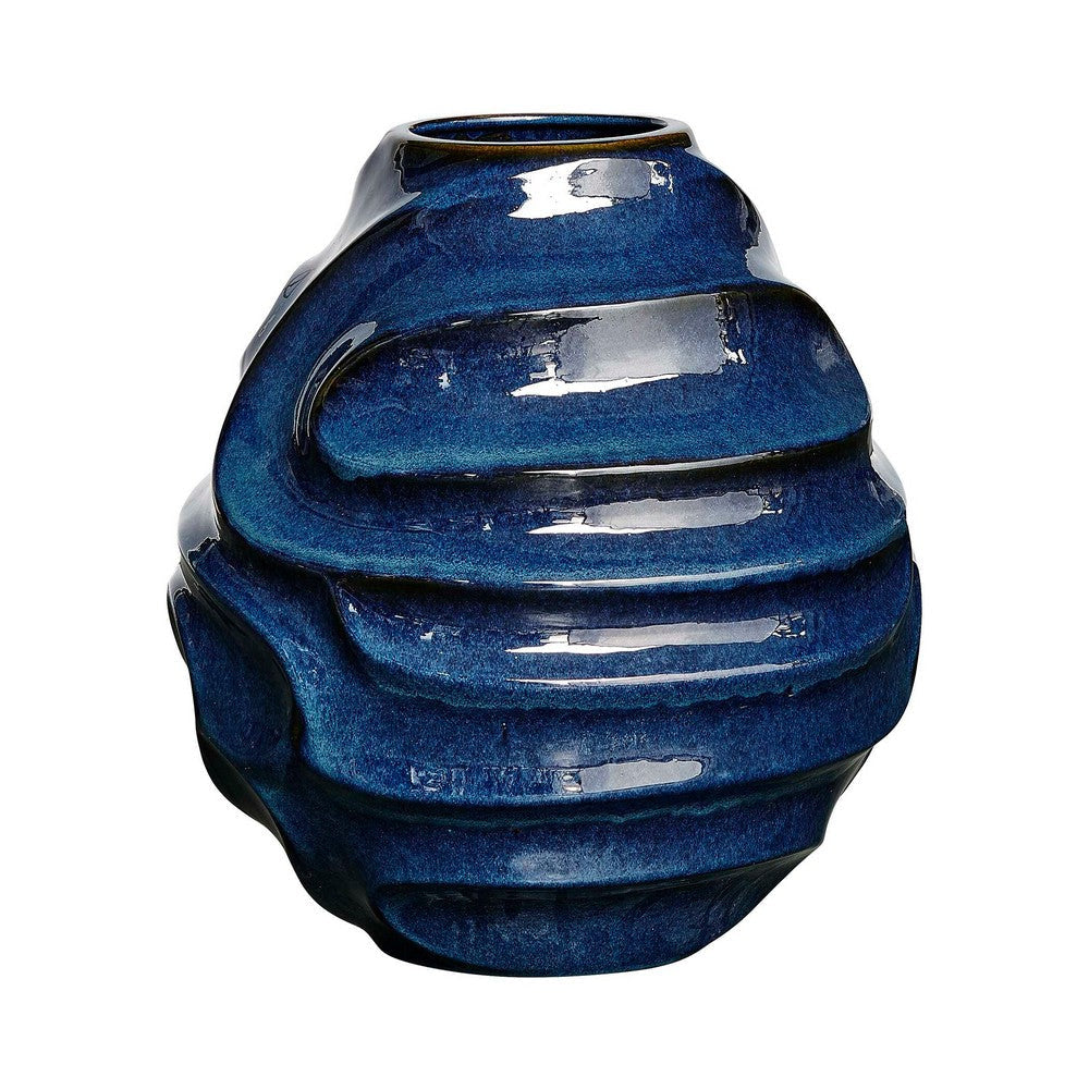 Uttermost Helix Swirl Blue Outdoor Vase UT-18285