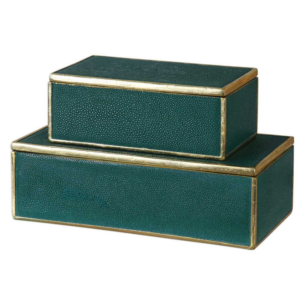 Uttermost Karis Emerald Green Boxes S/2 By Casagear Home