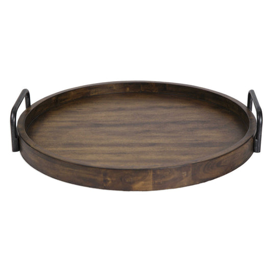 Reine - 23.5 inch Round Wooden Tray
