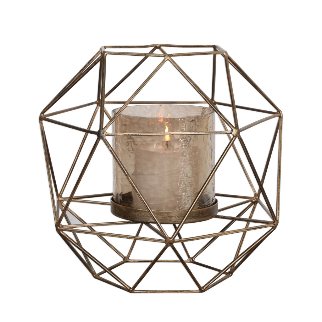 Uttermost Myah Geometric Gold Candleholder By Casagear Home