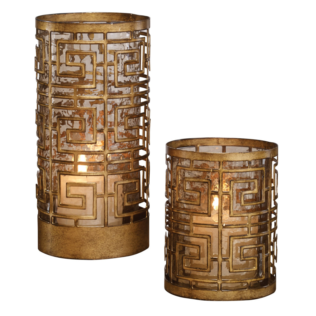 Uttermost Ruhi Hurricane Candleholders, S/2 By Casagear Home