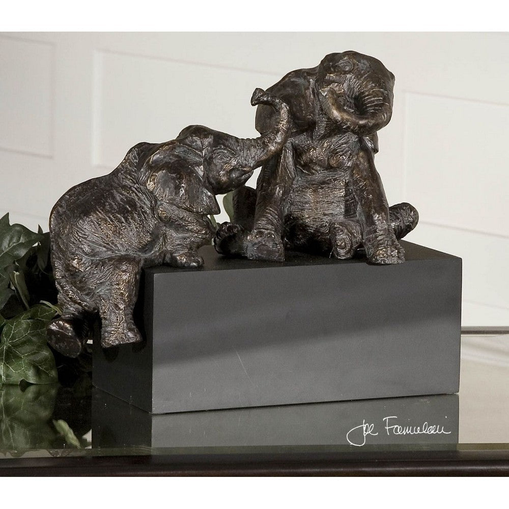 Uttermost Playful Pachyderms Bronze Figurines By Casagear Home UT-19473