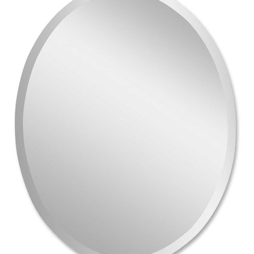 Frameless Vanity Oval Mirror - 22 inches wide by 0.5 inches deep