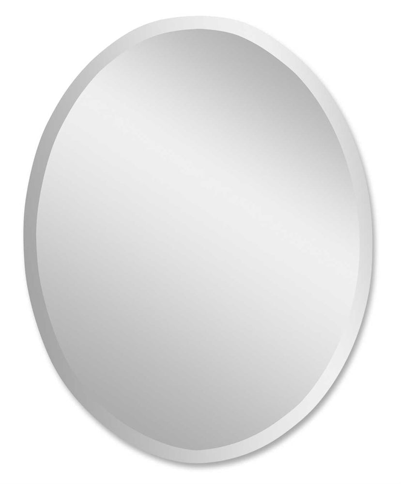 Frameless Vanity Oval Mirror - 22 inches wide by 0.5 inches deep