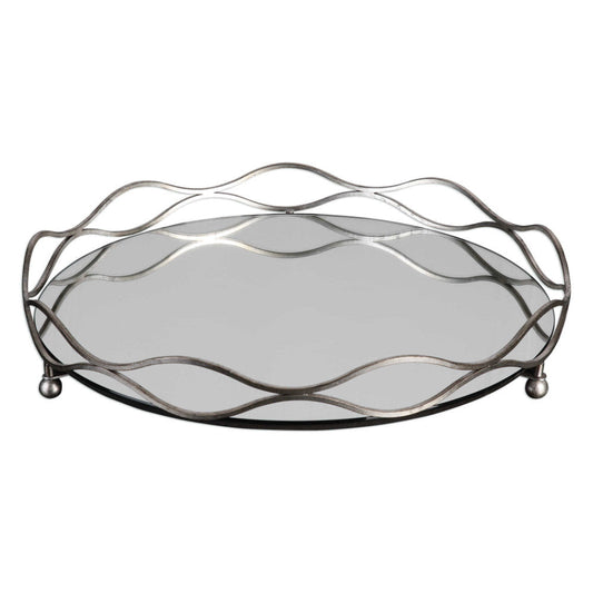 Uttermost Rachele Mirrored Silver Tray By Casagear Home