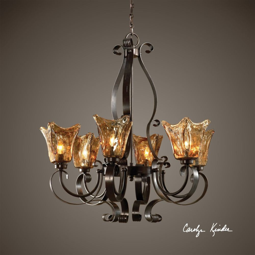 Uttermost Vetraio 6Lt Oil Rubbed Bronze Chandelier By Casagear Home UT-21006