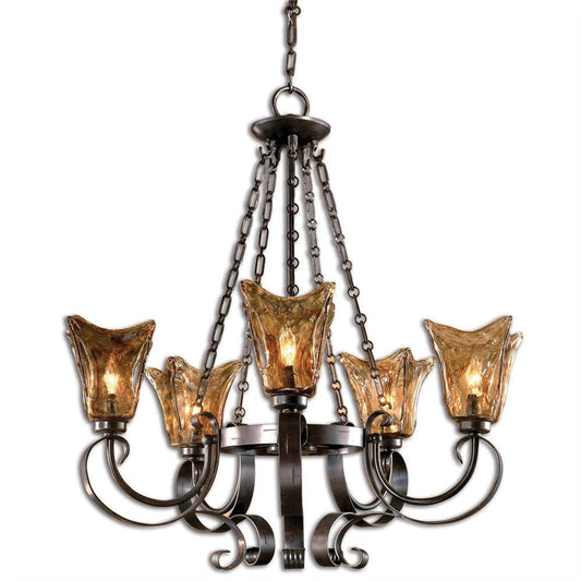 Uttermost Vetraio 5Lt Oil Rubbed Bronze Chandelier By Casagear Home