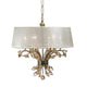 Uttermost Alenya Chandelier 6 Light Metal/Crystal/Fabric Silken Champagne Sheer Fabric -Traditional Installation