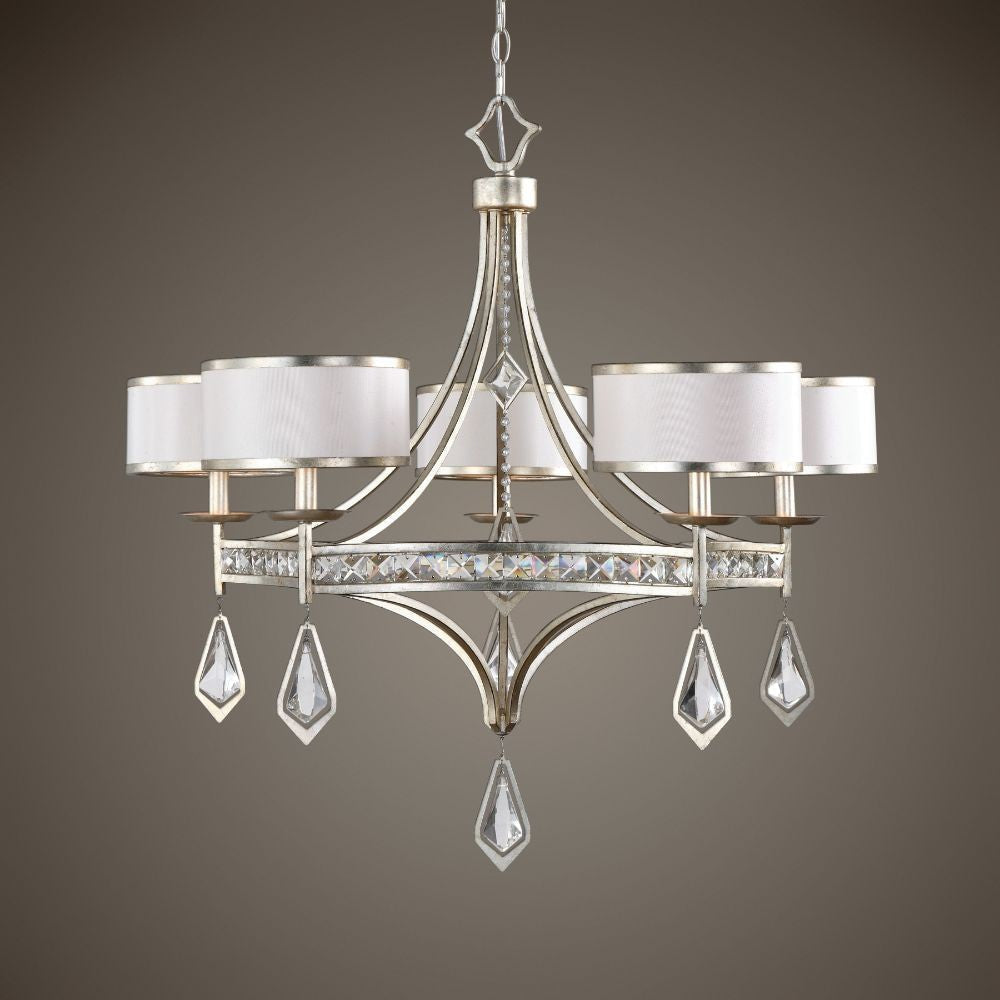 Uttermost Tamworth 5 Light Silver Champagne Chandelier By Casagear Home UT-21268